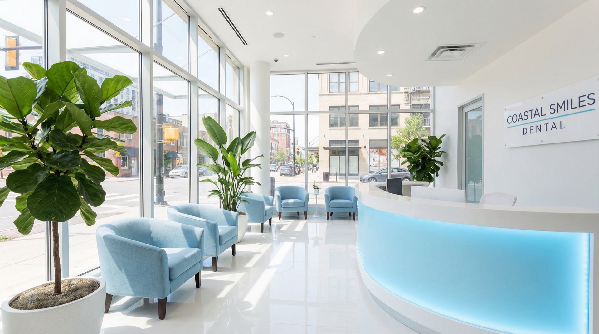 Accueil lumineux du cabinet Mana Dental à Papeete