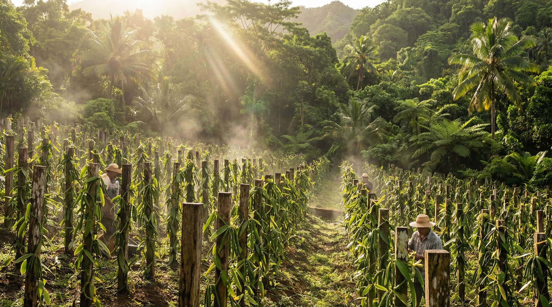 Plantation de vanille a Taha'a, Polynesie francaise