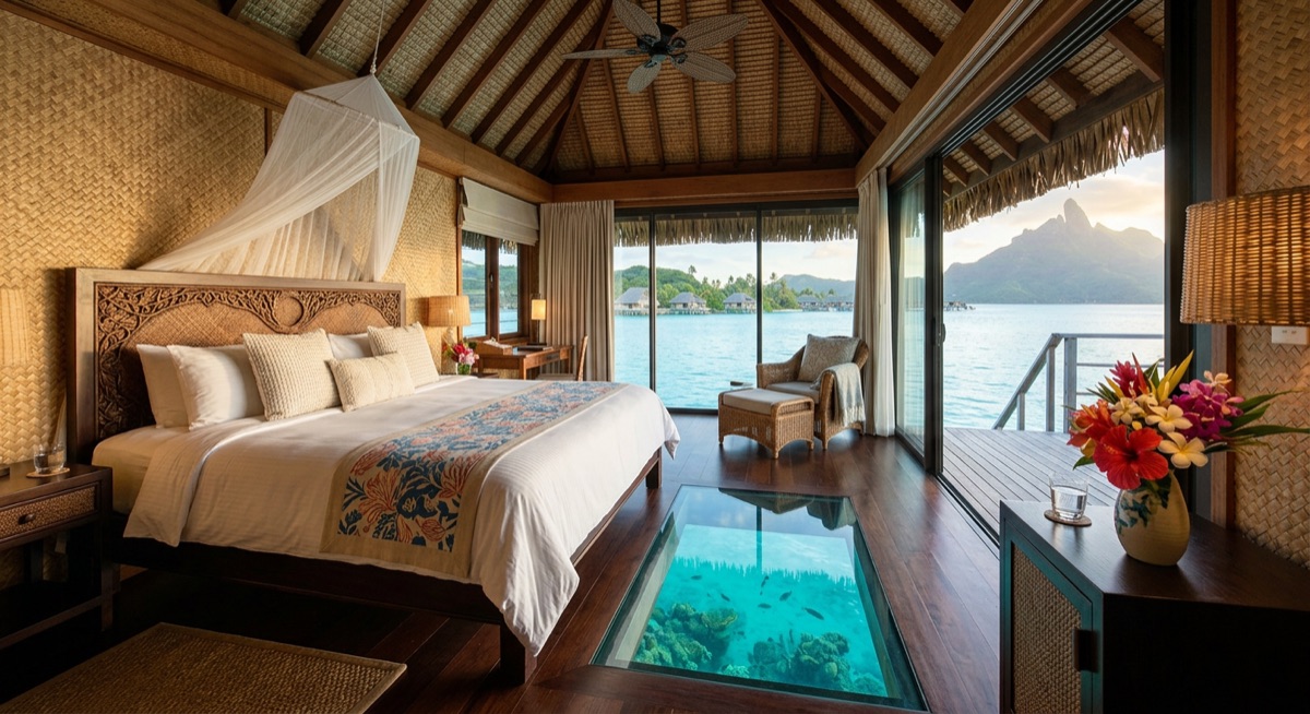 Fare Miti — Bungalow sur pilotis avec vue lagon