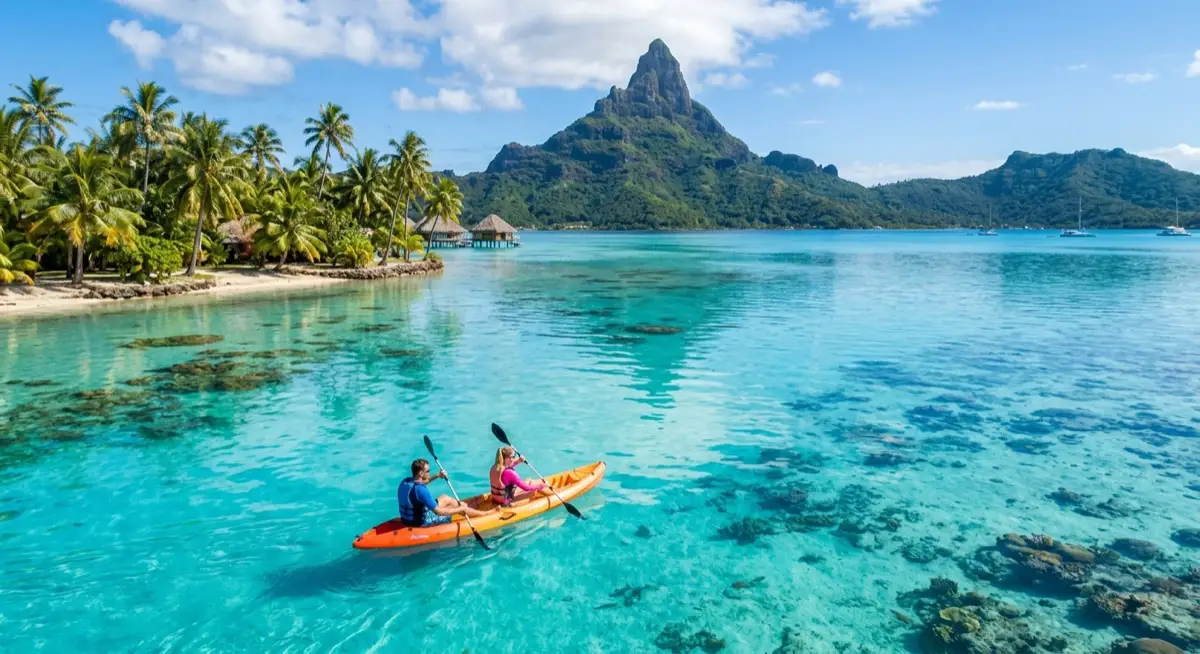 Kayak sur le lagon de Bora Bora